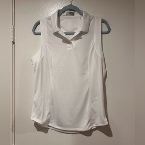 Callaway White Sleeveless Polo Tank Top
